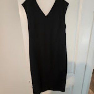 UEC Tahari Black Cocktail Dress with Side Slit in Front